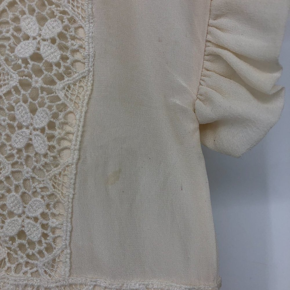Ulla Johnson Adrienne Scalloped  Silk Eyelet Victorian Blouse Off White Size 2 - Picture 14 of 16